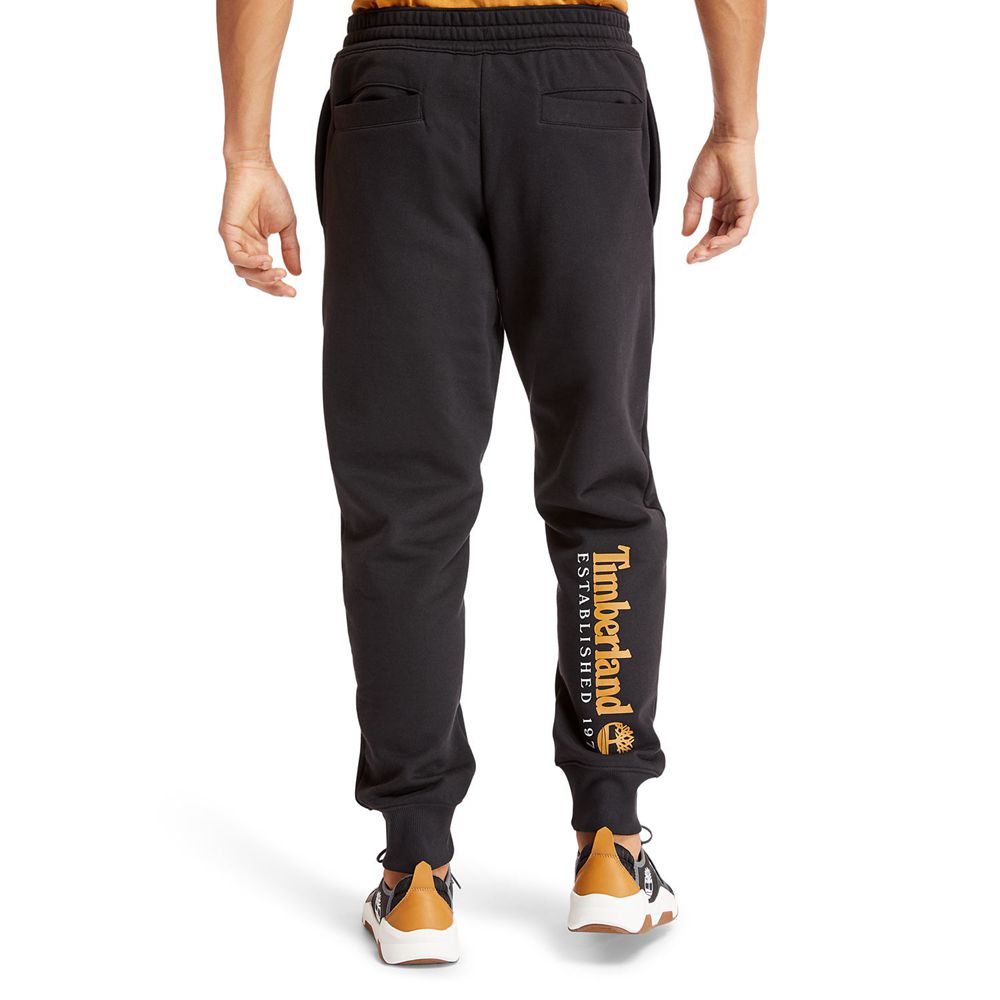 Timberland Mens Pants Essential Logo Sweat - Black - India CK0416327